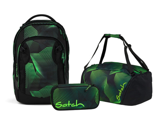 Schulrucksack-Set MATCH PLUS Seismic Green 3-teilig