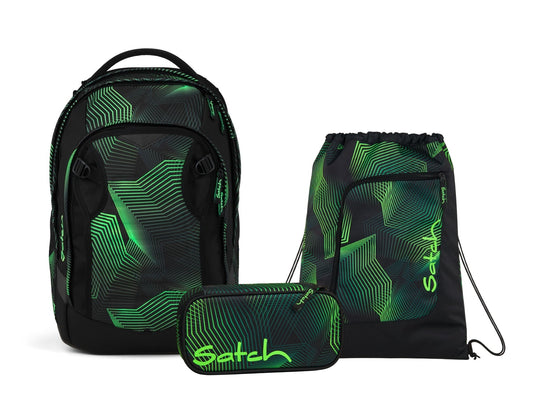 Schulrucksack-Set MATCH PLUS Seismic Green 3-teilig