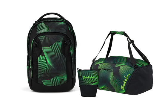 Schulrucksack-Set MATCH PLUS Seismic Green 3-teilig