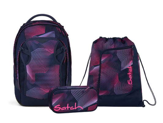 Schulrucksack-Set MATCH PLUS Seismic Pink 3-teilig