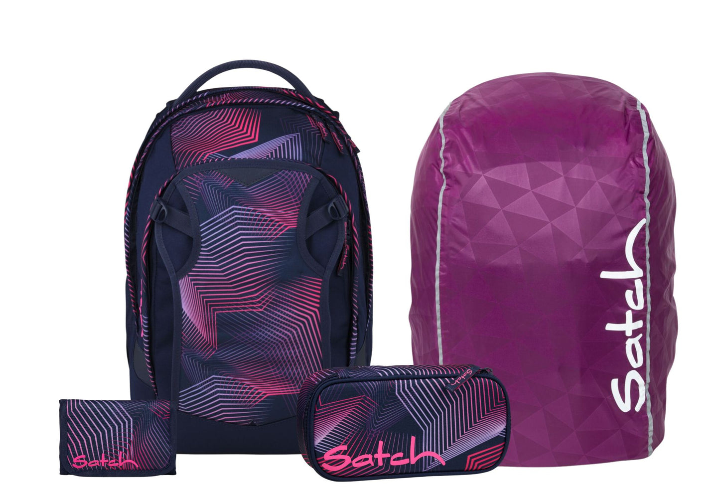 Schulrucksack-Set MATCH PLUS Seismic Pink 4-teilig