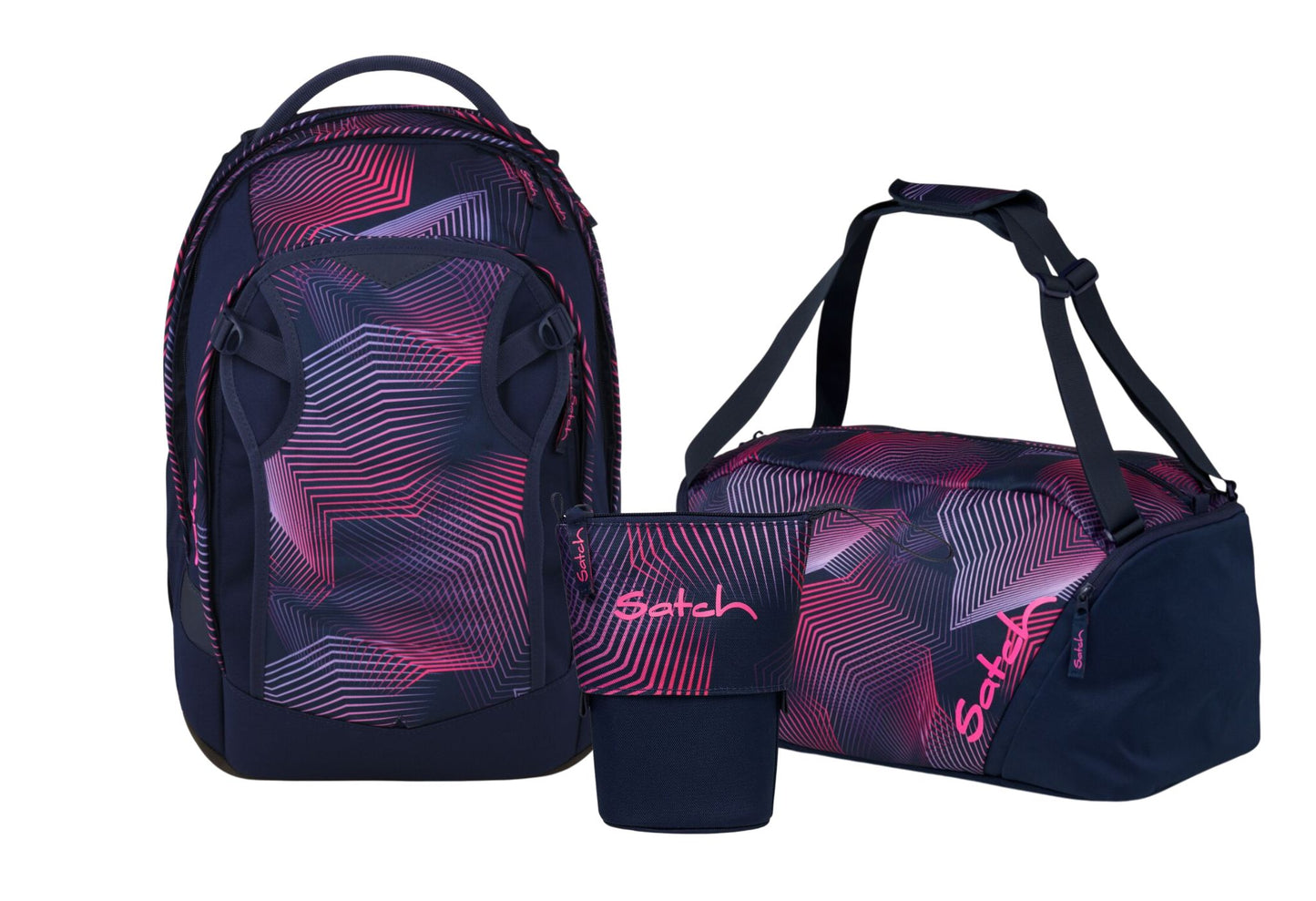 Schulrucksack-Set MATCH PLUS Seismic Pink 3-teilig