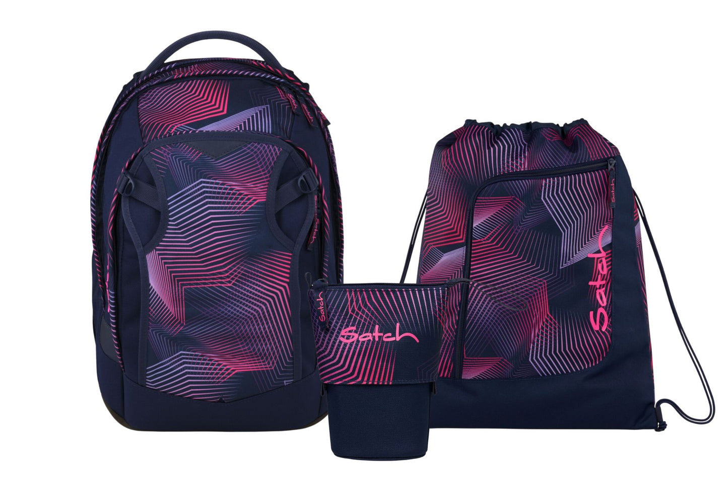 Schulrucksack-Set MATCH PLUS Seismic Pink 3-teilig
