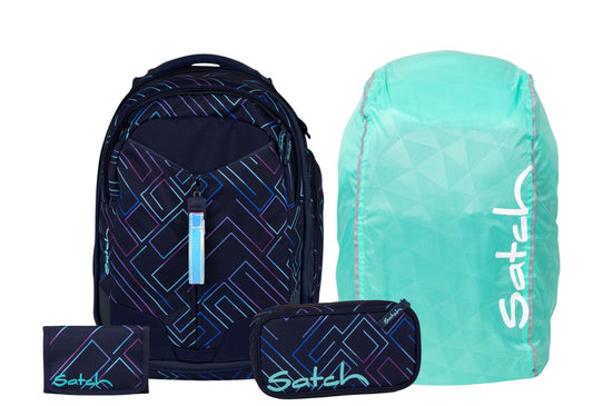 Schulrucksack-Set MATCH Purple Laser 4-teilig