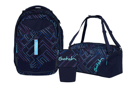 Schulrucksack-Set MATCH Purple Laser 3-teilig