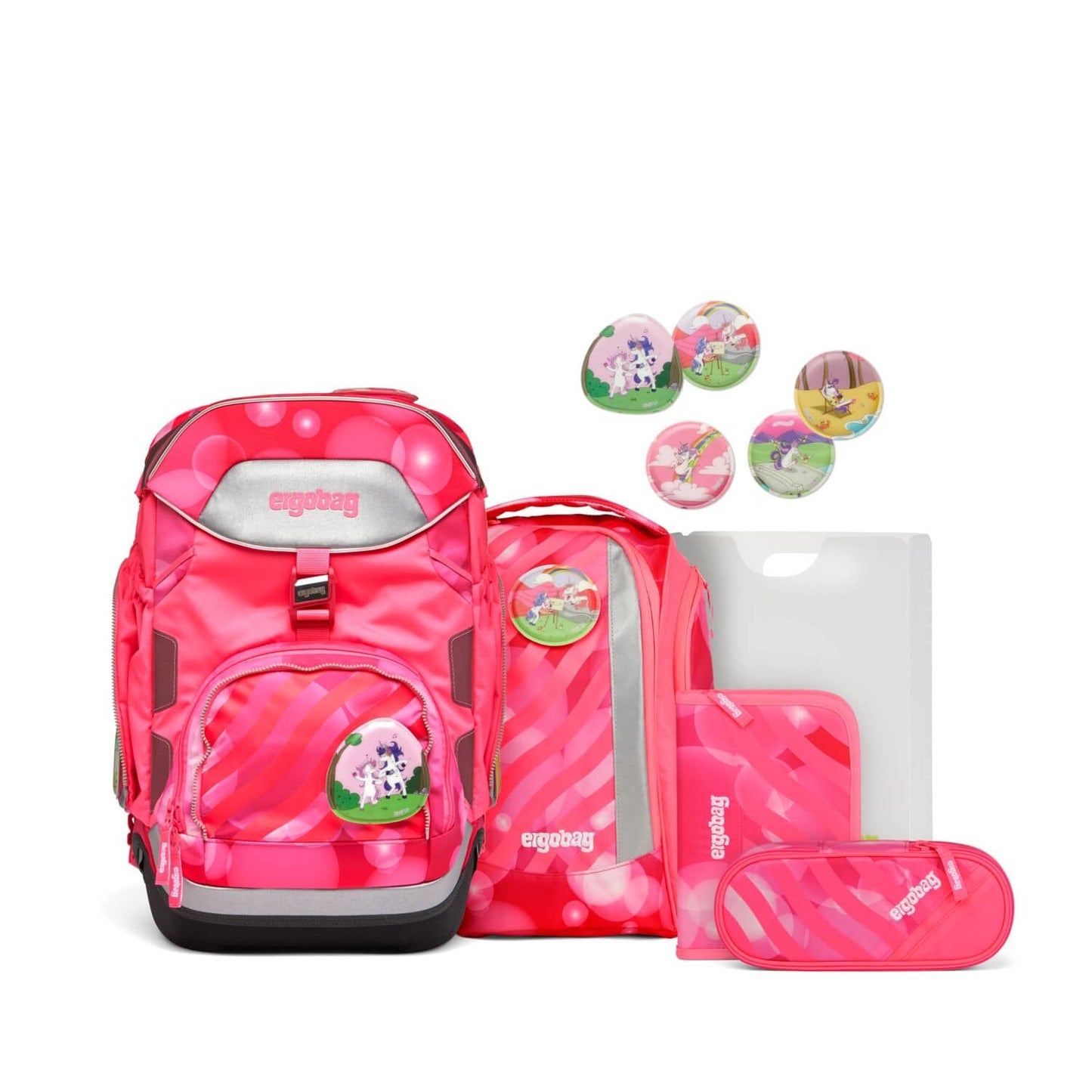 Schulranzen-Set Pack KuntBärbuntes Einhorn 6-tlg.