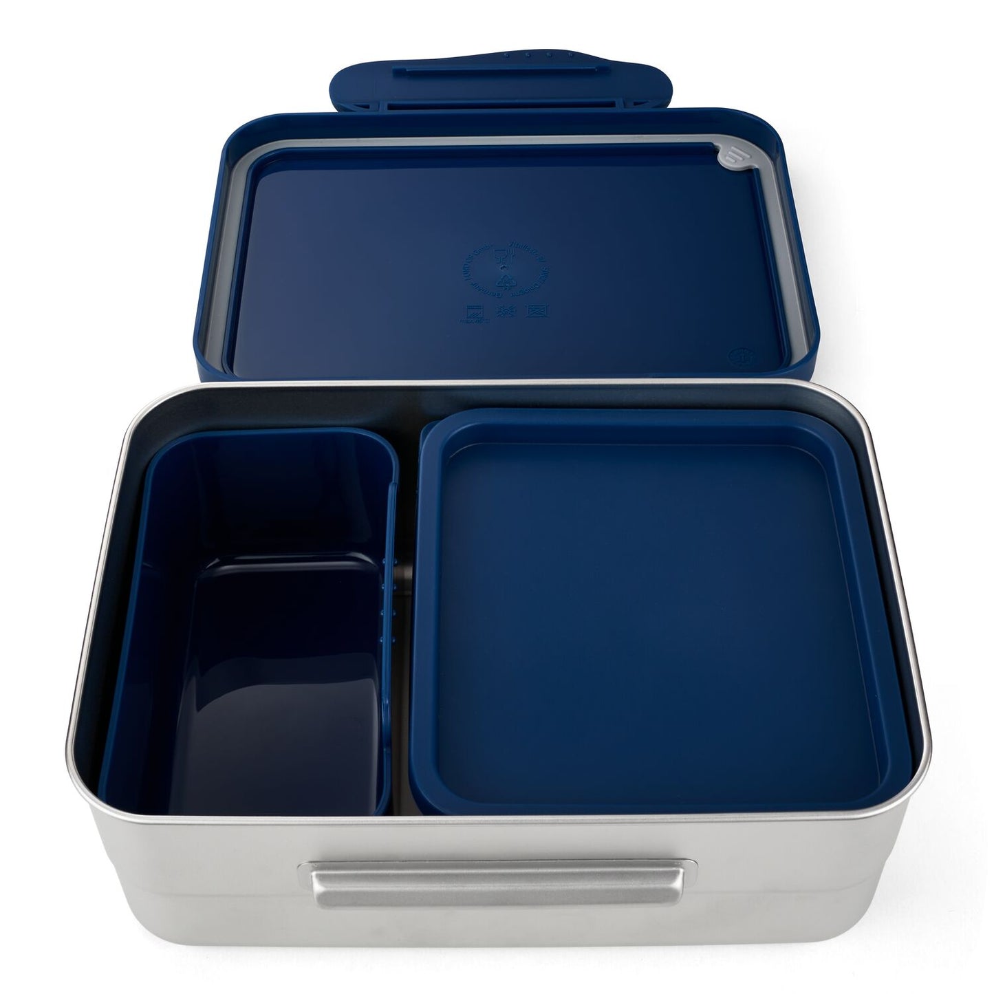 Edelstahl Brotdose Blau 2-teilig