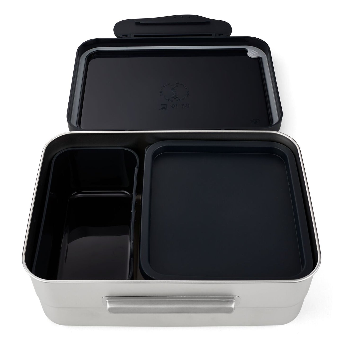 Edelstahl Brotdose Schwarz 2-teilig