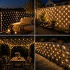 Netzbeleuchtung 180 LED 2 x 2 m warm weiß, schwarzes Kabel