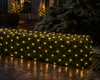 B-Ware Netzbeleuchtung 3 x 3 m, 384 LED, warm weiß, schwarzes Kabel