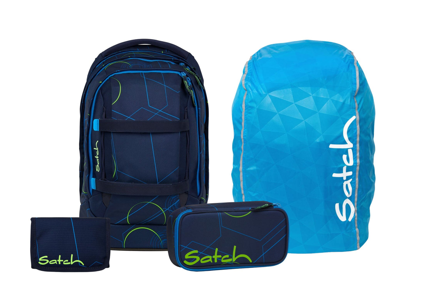 Schulrucksack-Set PACK Blue Tech 4-teilig