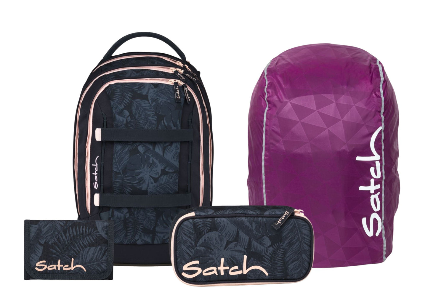 Schulrucksack-Set PACK Midnight Jungle 4-teilig