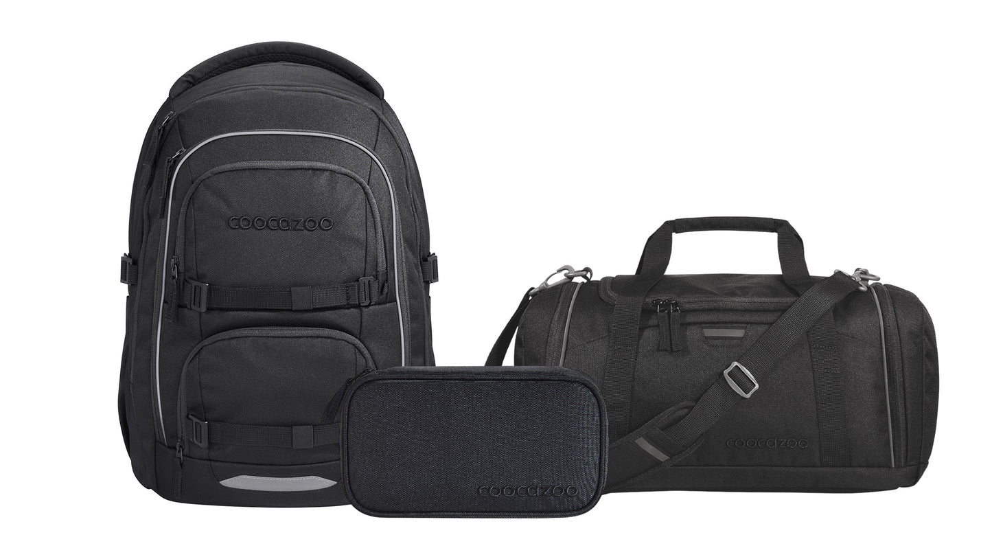 Schulrucksack-Set PORTER, Black Coal 3-teilig