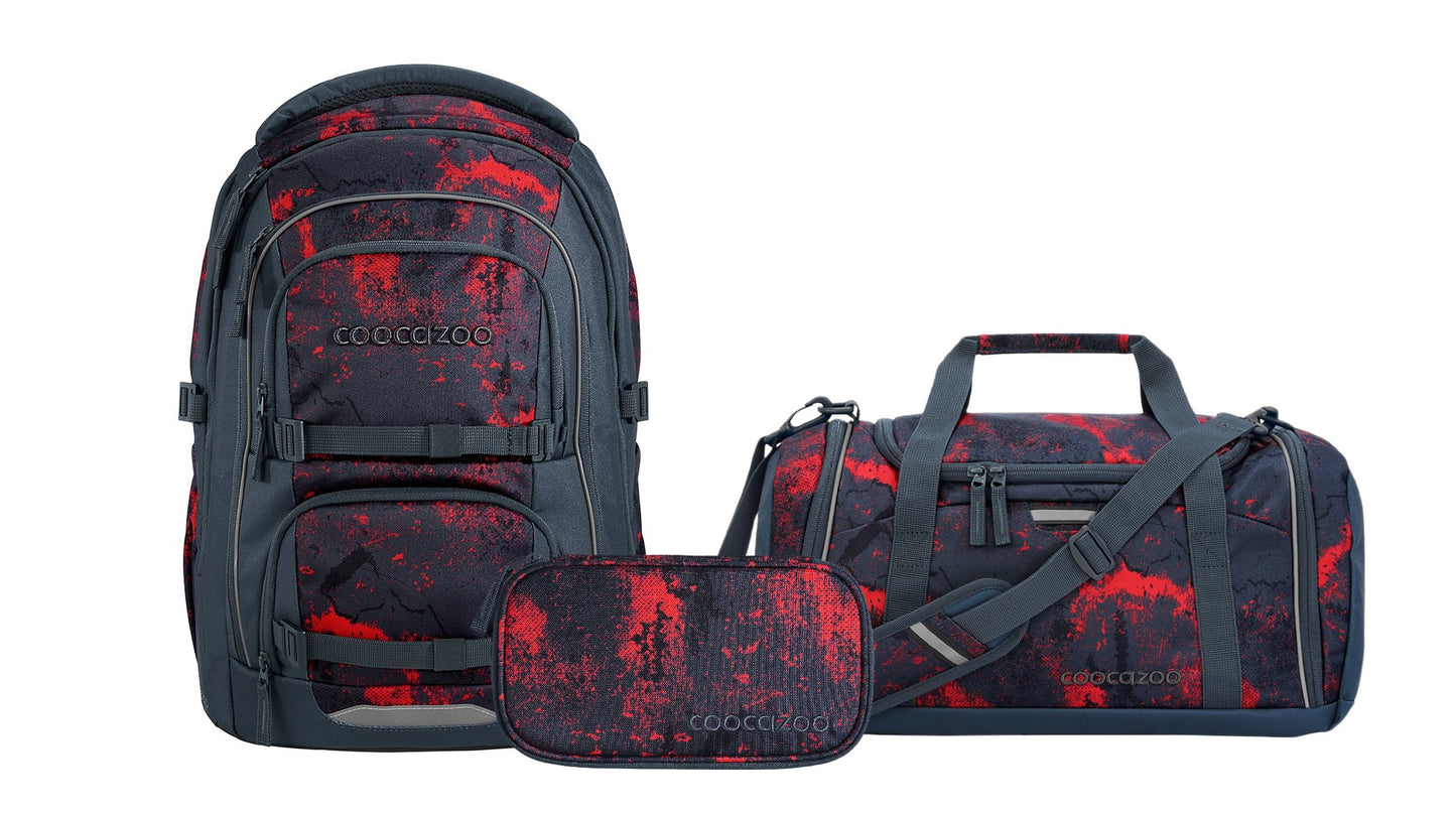 Schulrucksack-Set PORTER, Broken Black 3-teilig