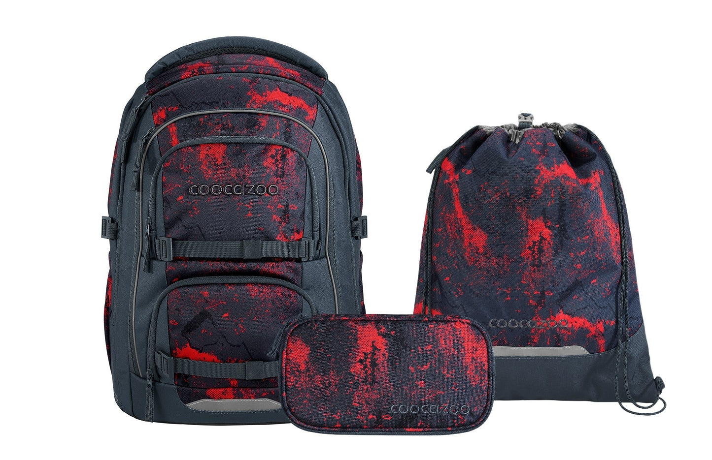 Schulrucksack-Set PORTER, Broken Black 3-teilig