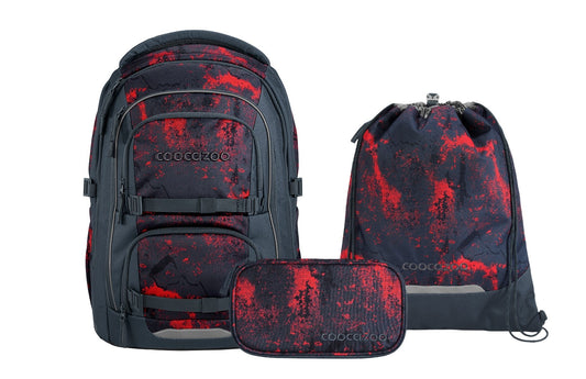 Schulrucksack-Set PORTER, Broken Black 3-teilig