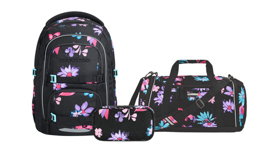 Schulrucksack-Set PORTER, Floral Artnight 3-teilig
