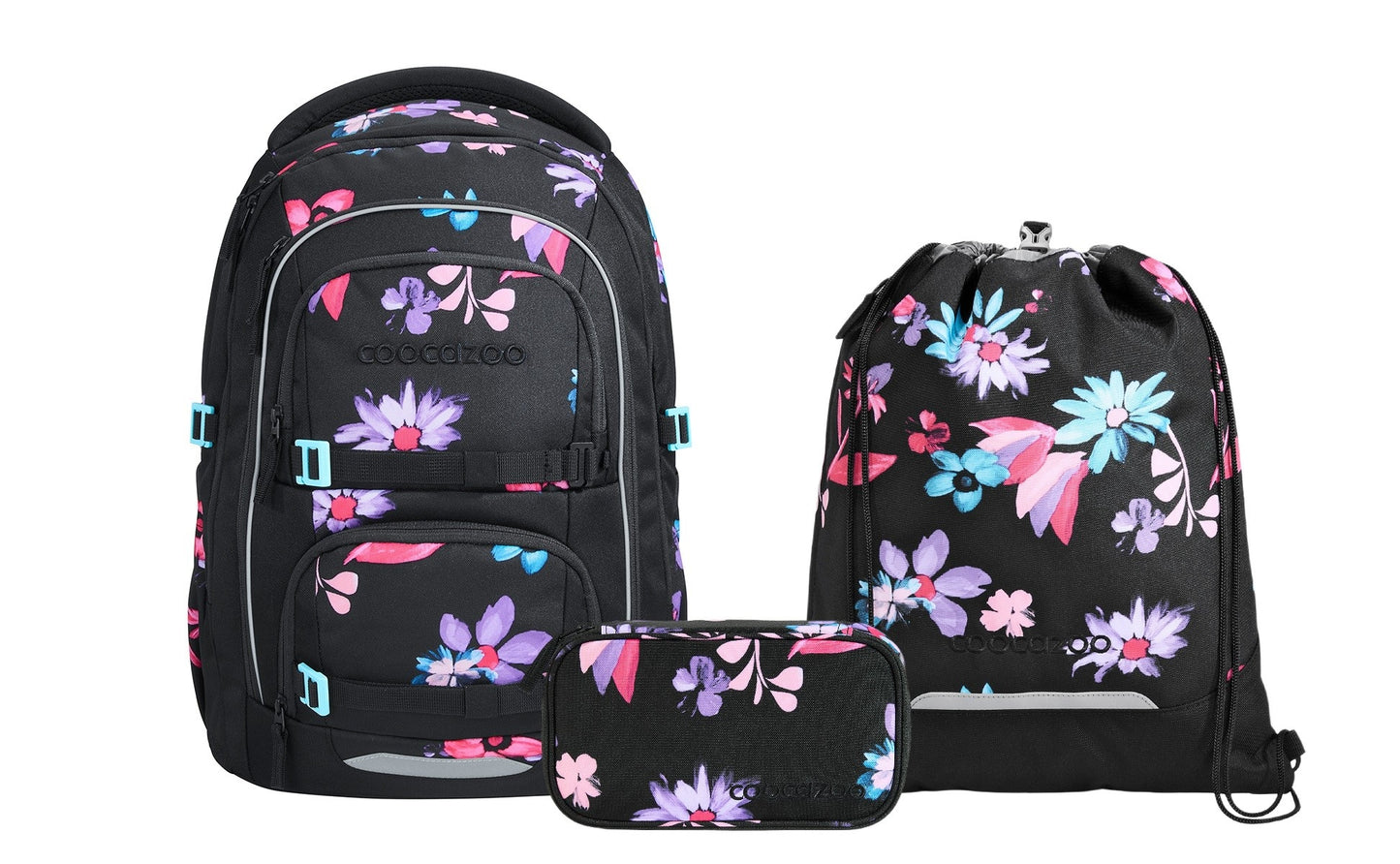 Schulrucksack-Set PORTER, Floral Artnight 3-teilig