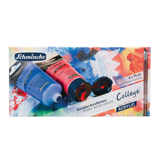Künstler-Acrylfarben 8 x 75 ml + 2 Pinsel