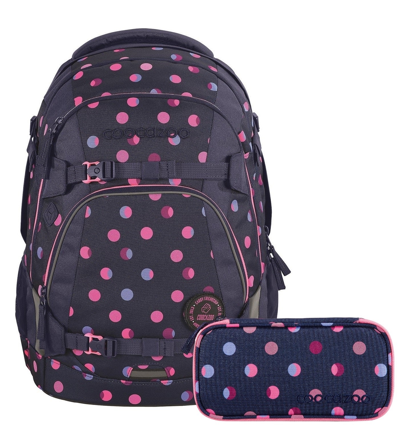 Coocazoo Schulrucksack-Set Mate „Lime Flash“ 2-teilig – Ergonomischer 30L Tornister Ab 5. Klasse Mit Brust- & Hüftgurt Inkl. Mäppchen