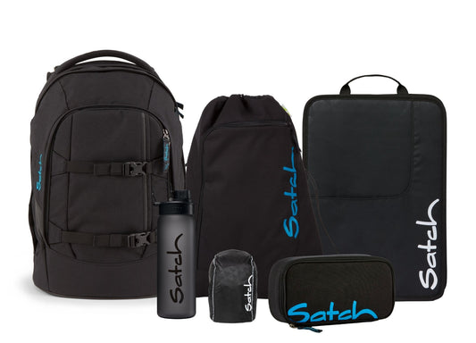 Schulrucksack-Set PACK Black Bounce 6-teilig, schwarz