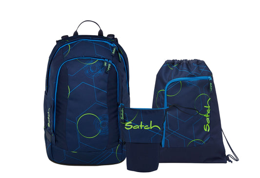 Schulrucksack-Set AIR Blue Tech 3-teilig