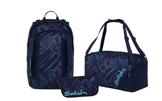 Schulrucksack-Set AIR Purple Laser 3-teilig, Kollektion 2025