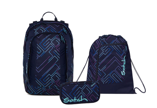 Schulrucksack-Set AIR Purple Laser 3-teilig, Kollektion 2025