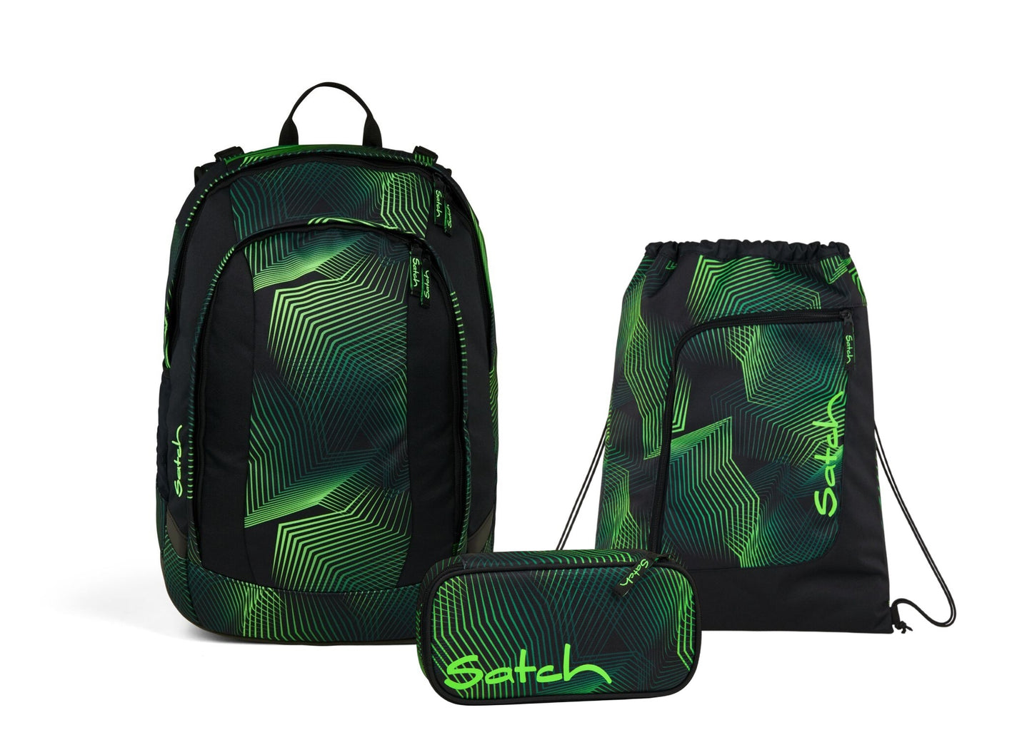 Schulrucksack-Set AIR Seismic Green 3-teilig, Kollektion 2025