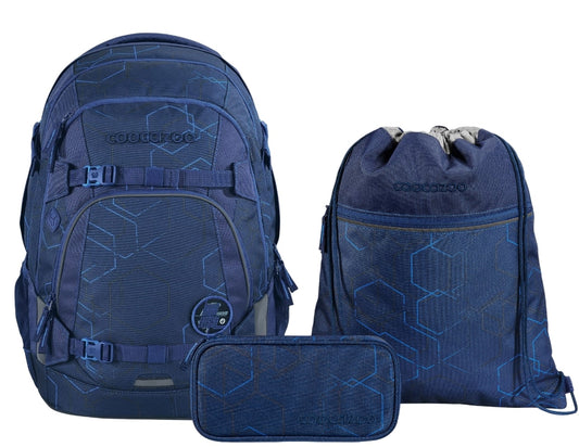 Schulrucksack-Set MATE Blue Motion 3-teilig