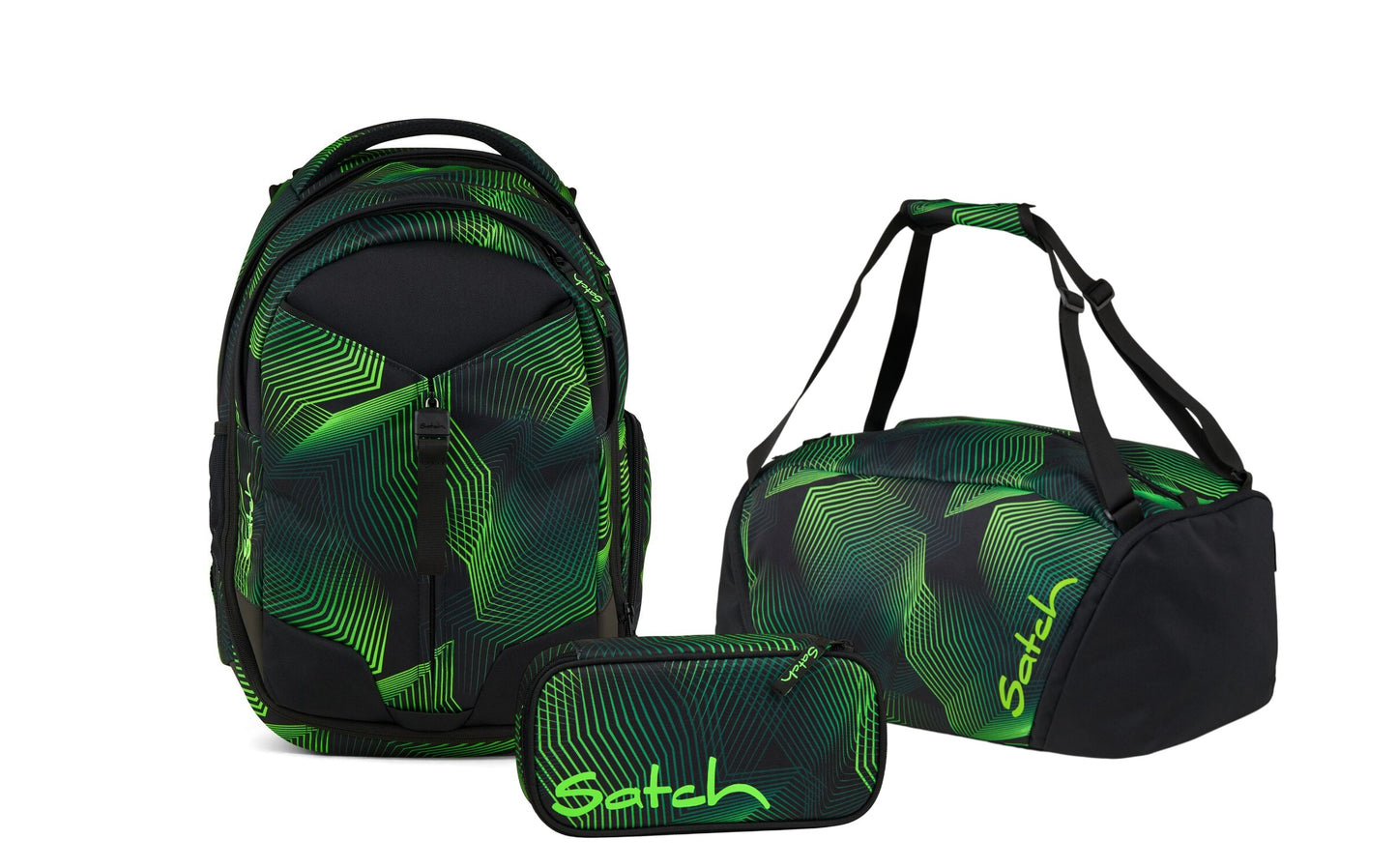 Schulrucksack-Set MATCH Seismic Green 3-teilig