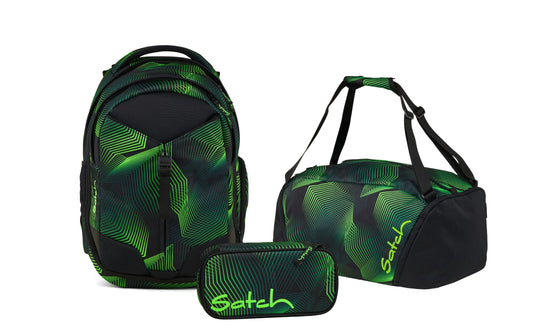 Schulrucksack-Set MATCH Seismic Green 3-teilig