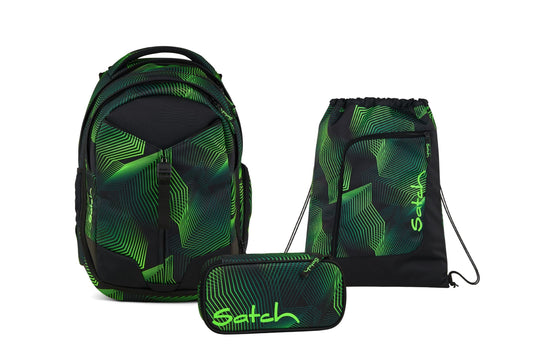 Schulrucksack-Set MATCH Seismic Green 3-teilig
