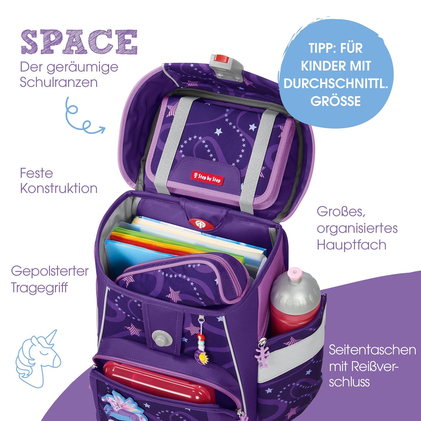 Schulranzen-Set SPACE SHINE Pegasus Night Nuala 5-teilig