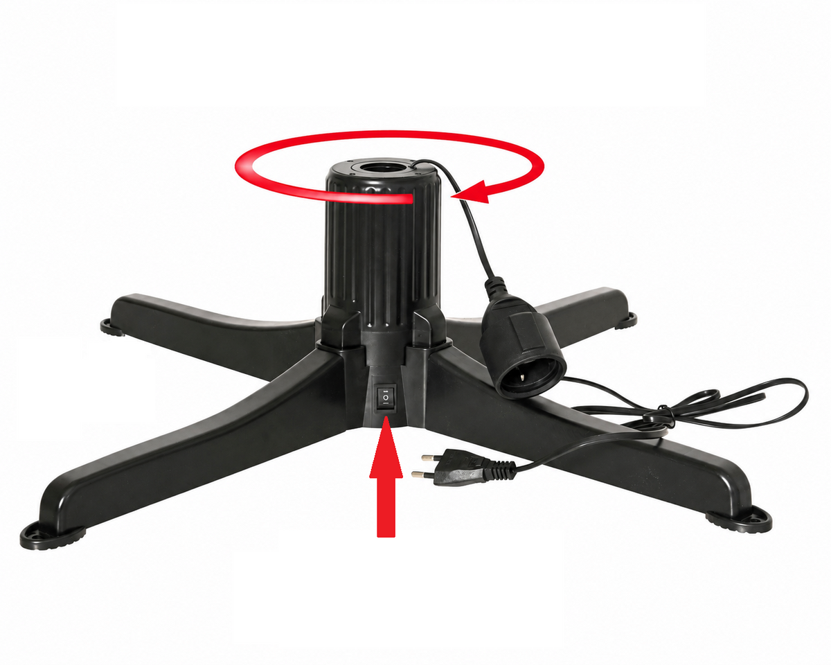 Drehbarer elektrischer Weihnachtsbaumständer 64 cm, mit Stromanschluss