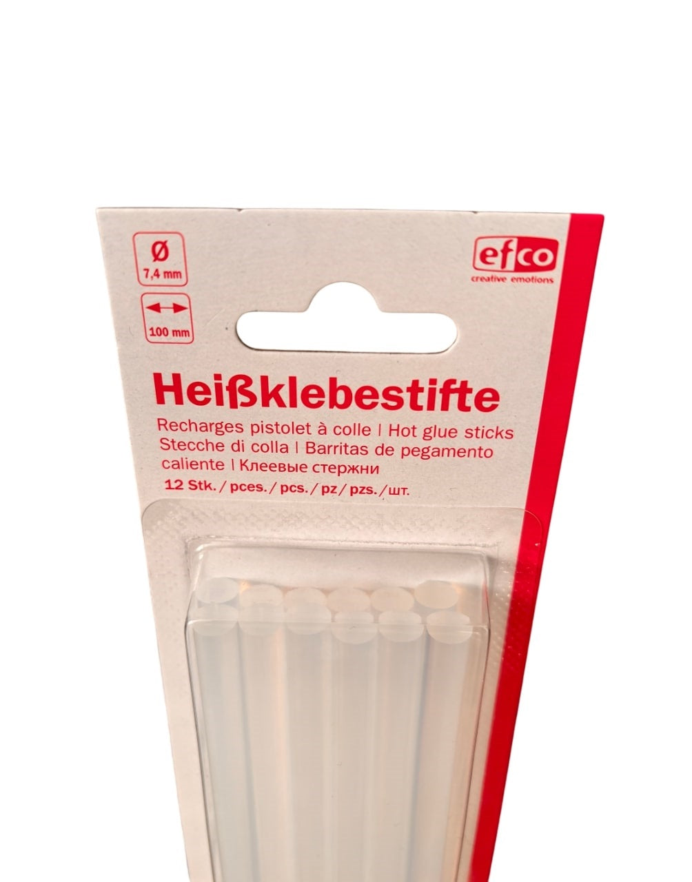 Heißklebestifte 12 Stück, 100 x 7,4 mm, transparent