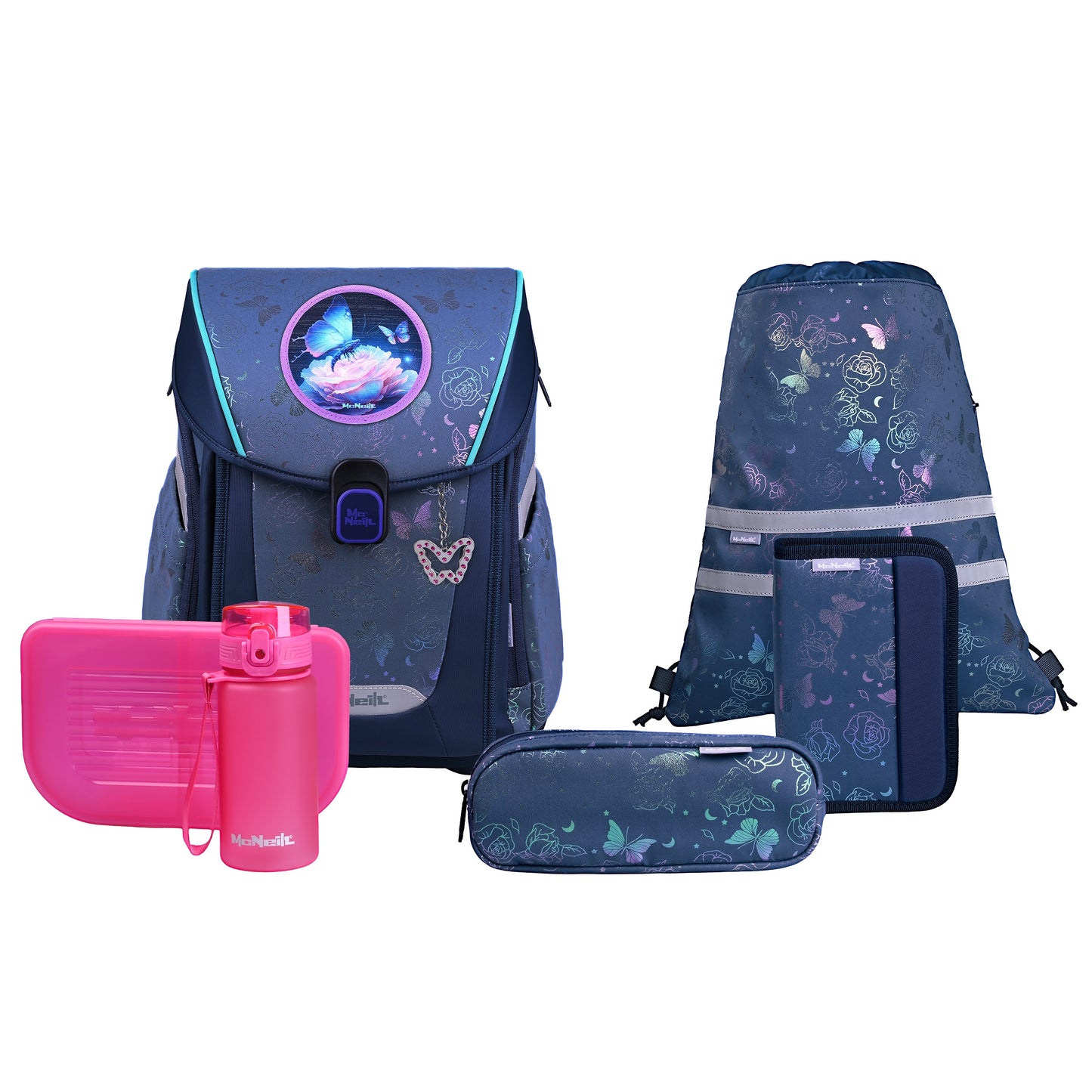 Schulranzen-Set PRIMO, ROSES 9-teilig