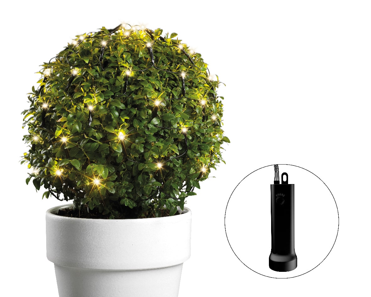 B-Ware Buchsbaumnetz BATTERY LIGHTS 60 LED Ø 35 cm warm weiß, batteriebetrieben
