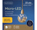 Micro-LED Glaskugel mit Trockenblumen 15 LED 10 cm, Batteriebetrieben