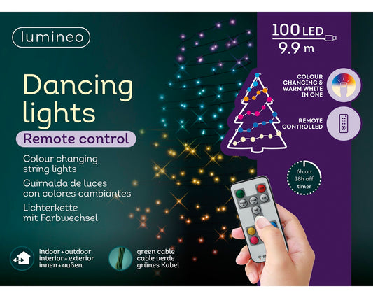 Lichterkette Dancing Lights 100 LED 9,9m warm weiß/Bunt