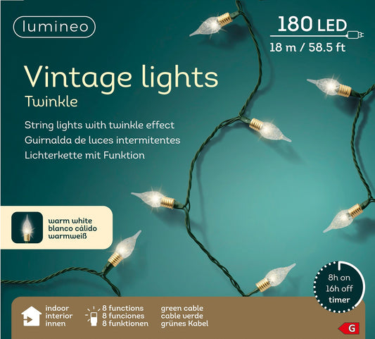 Lichterkette Vintage Lights Twinkle 180 LED 18 m warm weiß