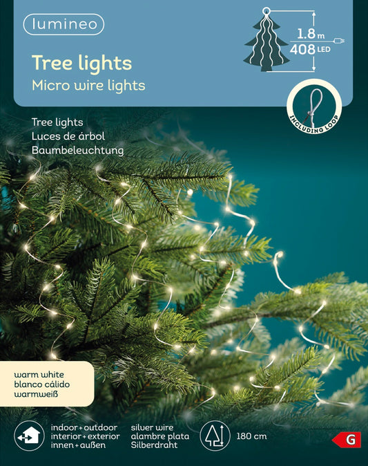 Lichterkette Tree Lights 408 LED 1,8m warm weiß, Silberdraht