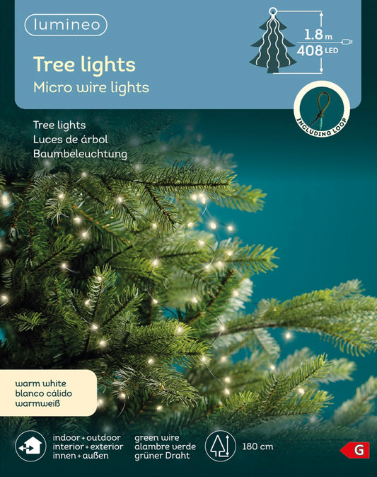 Lichterkette Tree Lights 408 LED 1,8 m warm weiß, grüner Draht