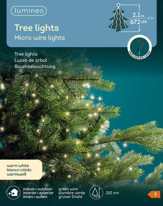 Lichterkette Tree Lights 672 LED 2,1 m warm weiß, grüner Draht